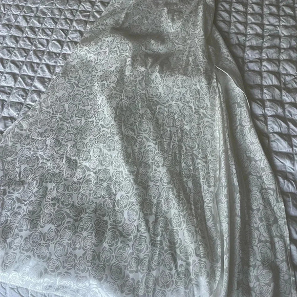 For love & Lemons white brocade satin open slits halter maxi dress - Picture 7 of 8